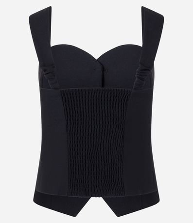 Blusa Sastrería con Escote Corazón y Botones Forrados 6