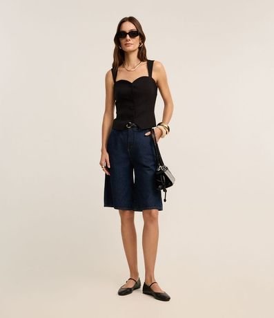 Blusa Sastrería con Escote Corazón y Botones Forrados 2