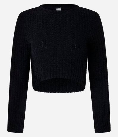 Blusa Cropped Texturizada en Punto Chenille 4