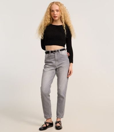 Blusa Cropped Texturizada en Punto Chenille 2