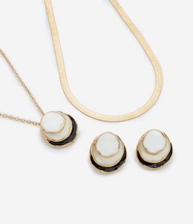 Conjunto de Collar y Caravana con Colgante Esmaltado