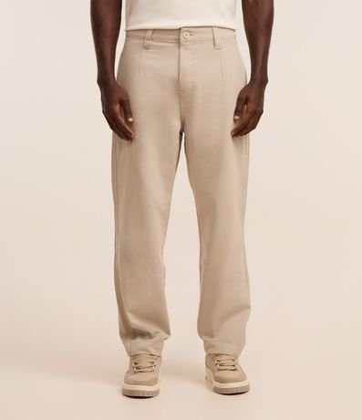 Pantalón Baggy Chino en Sarga con Bolsillos y Detalle en la Cintura 2