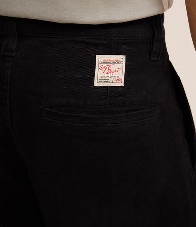 Pantalón Baggy Chino en Sarga con Bolsillos y Detalle en la Cintura 3