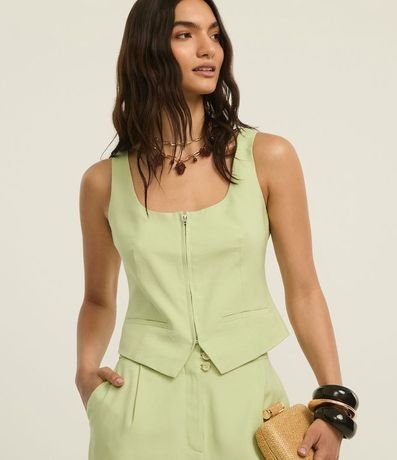 Chaleco Corset Sastrería con Escote U y Bajo V