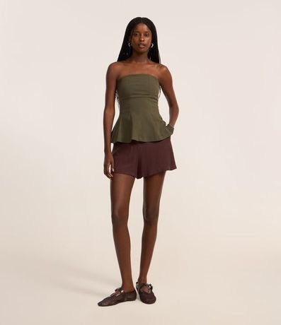 Short Corto Alfaiatado en Viscosa Twill