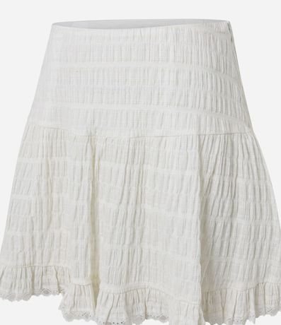 Pollera Corta con Textura Maquinetada y Volado 7