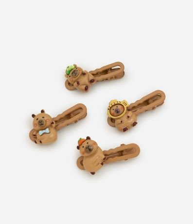 Kit 04 Pinza para el Pelo Infantil Carpinchos - Talle único