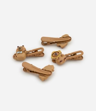 Kit 04 Pinza para el Pelo Infantil Carpinchos - Talle único 2