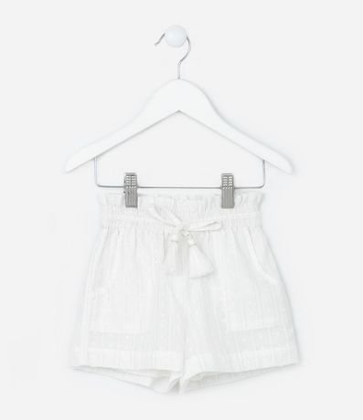 Short Infantil en Tricolina Texturizado con Lazo y Borla - Talle 1 a 6 años 3