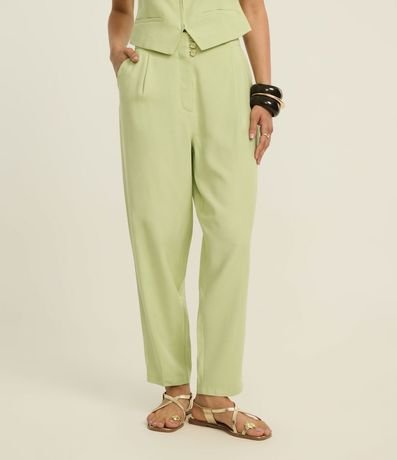 Pantalón Carrot sastre Cintura Alta en Crepé con Bolsillos 3