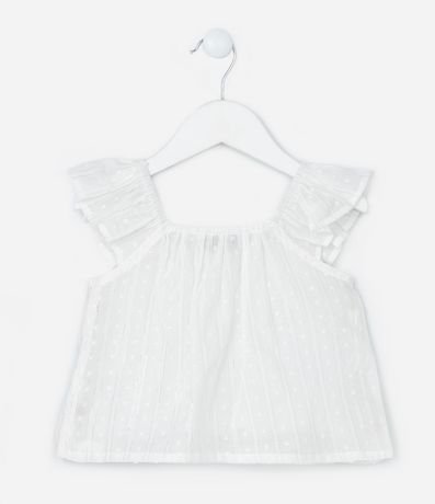 Blusa Infantil en Tricolina Texturizado con Volado - Talle 1 a 6 años 2