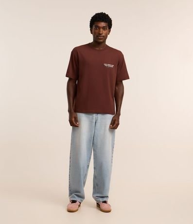 Pantalón Baggy en Jeans con Bolsillo Cuchillo Delantero