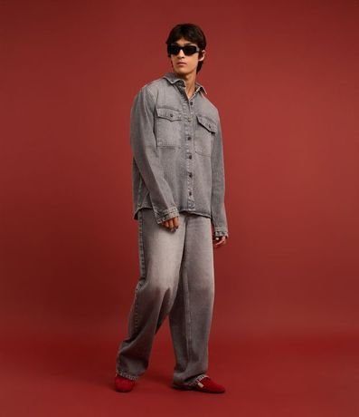 Pantalón Baggy en Jeans con Bolsillo Cuchillo Delantero 3