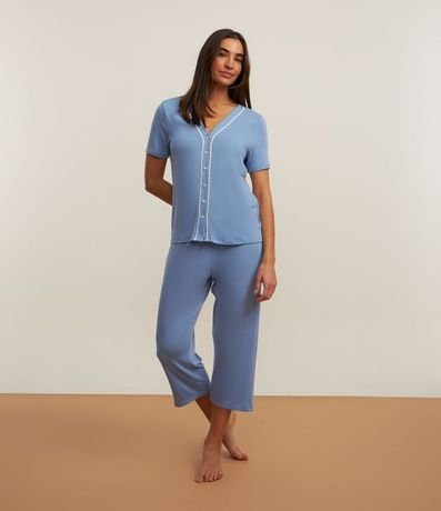 Pijama Americano Capri en Viscosa con Friso