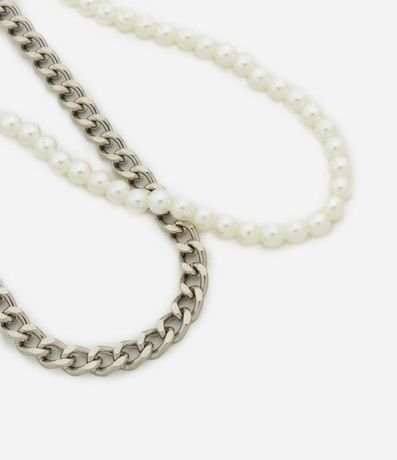 Kit 02 Collares con Cadena Metal y Perlas 5