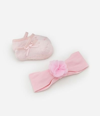 Media Ballet Infantil con Lazo y Cinta para el Pelo - Talle 0 a 12 meses 2