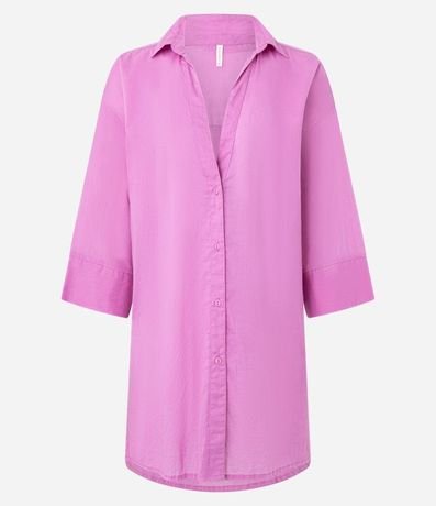 Salida de Playa Camisa en Voile con Mangas 3/4 4