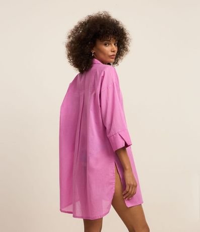 Salida de Playa Camisa en Voile con Mangas 3/4 3