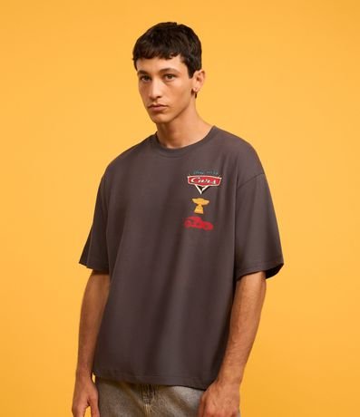 Remera Boxy en Algodón con Estampa del Rayo Mc Queen