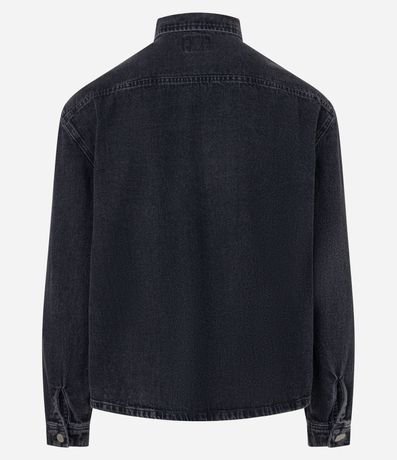 Camisa Oversized Boxy en Jeans con Efecto Marmorizado 8