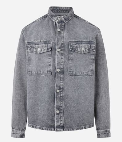 Camisa Oversized Boxy en Jeans con Efecto Marmorizado 6