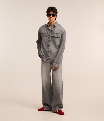 Camisa Oversized Boxy en Jeans con Efecto Marmorizado 2