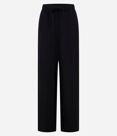 Pantalón Fluída en Viscosa y Lino con Lazo en la Cintura 5