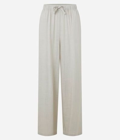 Pantalón Fluída en Viscosa y Lino con Lazo en la Cintura 5