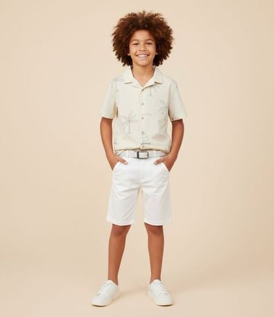 Camisa Infantil con Estampa Palmeras y Barcos - Talle 5 a 14 años