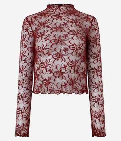 Blusa en Encaje Floral y Frufru 6