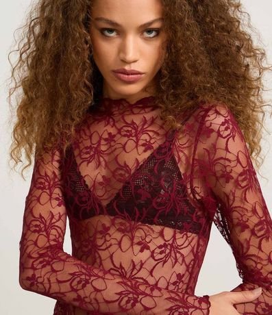 Blusa en Encaje Floral y Frufru 4