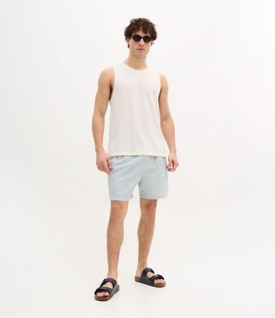 Bermuda de Baño Rayada en Microfibra con Textura Ana Ruga