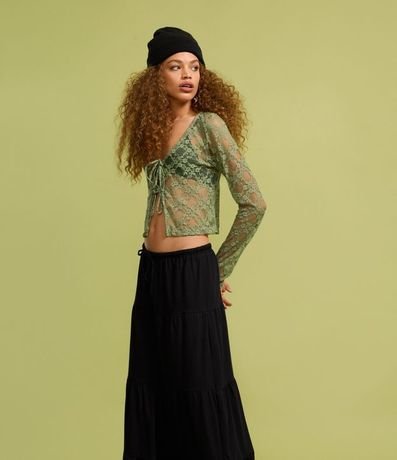 Blusa en Encaje con Lacitos Delanteros 5