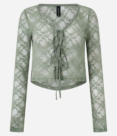 Blusa en Encaje con Lacitos Delanteros 6
