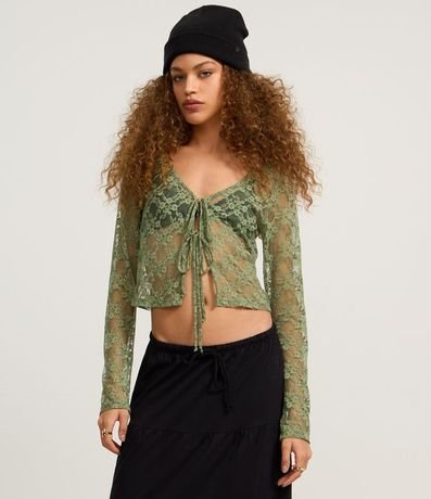 Blusa en Encaje con Lacitos Delanteros 3