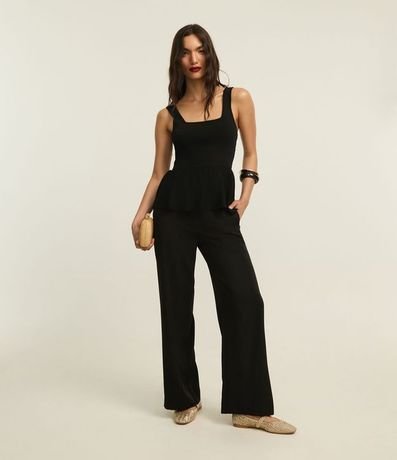 Blusa Peplum en Punto con Escote Cuadrado 2