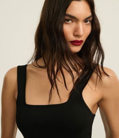 Blusa Peplum en Punto con Escote Cuadrado 3