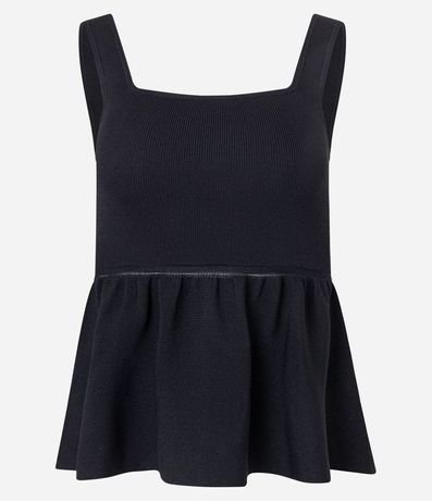 Blusa Peplum en Punto con Escote Cuadrado 5