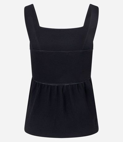 Blusa Peplum en Punto con Escote Cuadrado 7