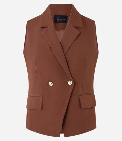 Chaleco Sastre con Cuello Blazer y Botones Metalizados 7