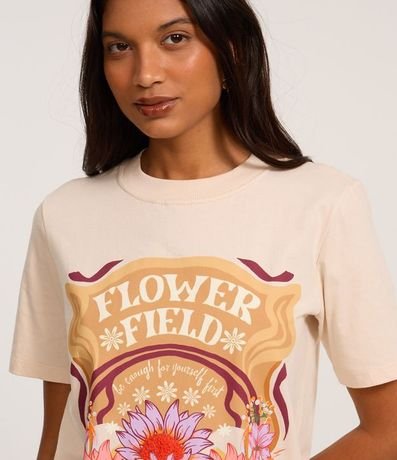 Remera Alargada en Algodón con Estampa Floral 3