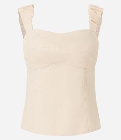 Blusa de Bretel Ancho con Lino y Escote Corazón 7