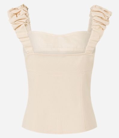 Blusa de Bretel Ancho con Lino y Escote Corazón 8