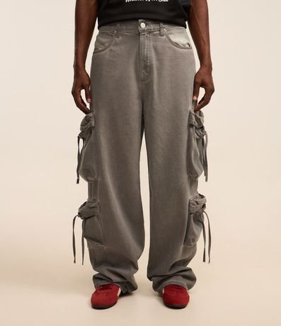 Pantalón Super Baggy en Sarga Desteñida con Lavado 2