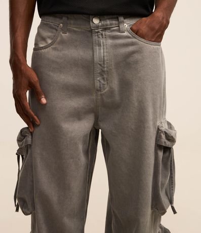 Pantalón Super Baggy en Sarga Desteñida con Lavado 5