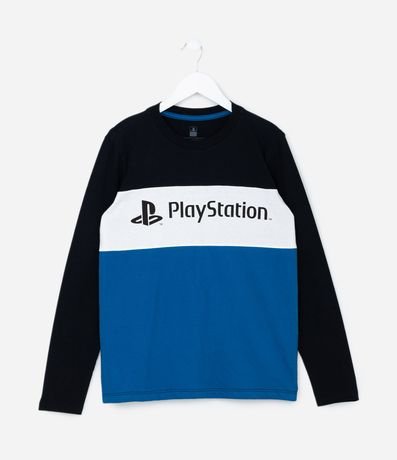 Remera Infantil con Recortes y Estampa Playstation - Talle 5 a 14 años