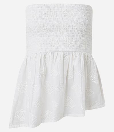 Blusa en Cambraia con Lastex y Bordado en el Ruedo Asimétrico 7