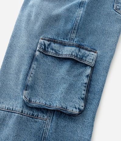 Pantalón Wide Leg en Jeans con Bolsillos Cargo y Recortes Curve & Plus Size 9