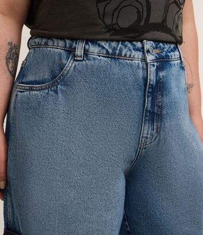 Pantalón Wide Leg en Jeans con Bolsillos Cargo y Recortes Curve & Plus Size 3