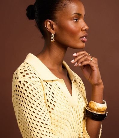 Vestido Midi con Efecto Ganchillo y Cuello Polo 8